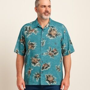 Island Shores Men's Tropical Button Down Shirt